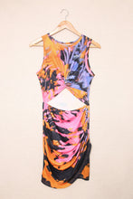 Load image into Gallery viewer, Multicolor Tie-dye Print Hollow Out Twist Bodycon Mini Dress. (SPI)