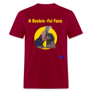 A Boobie-ful Face T-Shirt - dark red