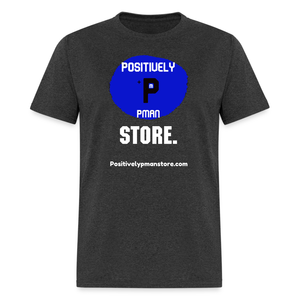 Positively P Man Store T-Shirt - heather black