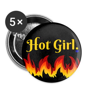 Hot Girl Buttons large 2.2'' (5-pack). V2 - white