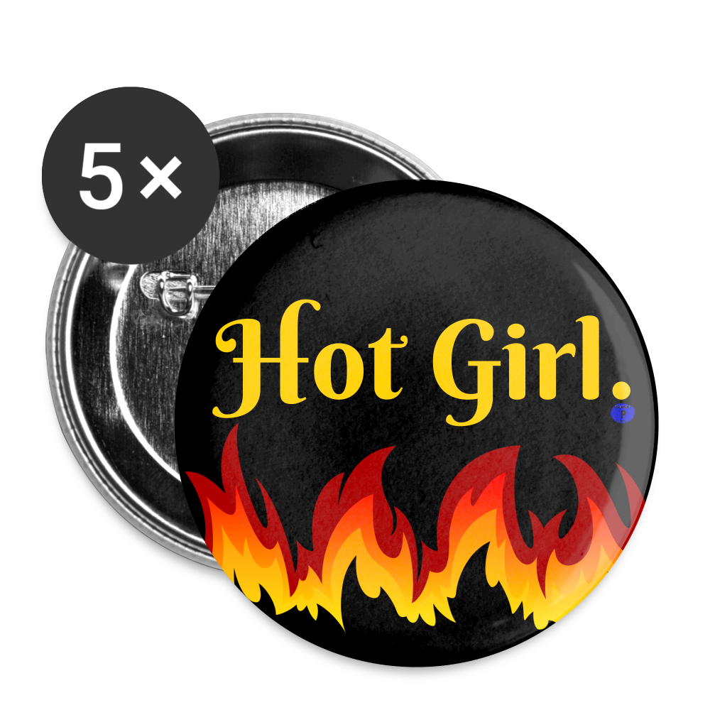 Hot Girl Buttons large 2.2'' (5-pack). V2 - white