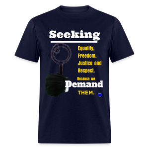 Seek and Demand T-Shirt - navy