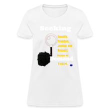 Load image into Gallery viewer, Seek and Demand Women&#39;s T-Shirt - white