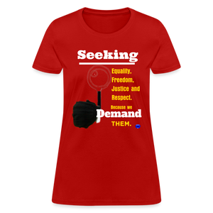 Seek and Demand Women's T-Shirt - red