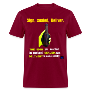 Sign, sealed, Deliver Men T Shirt - burgundy