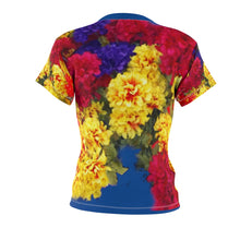 Load image into Gallery viewer, Copy of Flowers arranged( Black BG) Women&#39;s AOP Cut &amp; Sew Tee