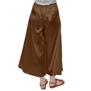 Dark Brown PPM Satin Palazzo Pants