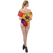 Load image into Gallery viewer, Arranged flowers  Off Shoulder Velour Bodysuit