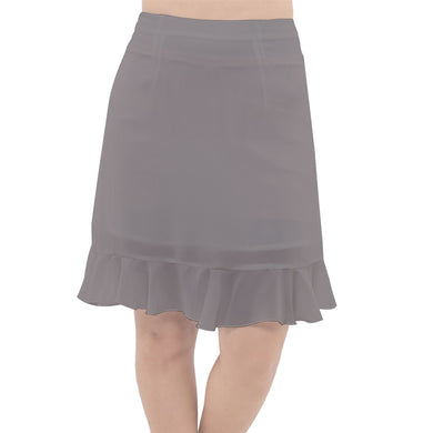 GrayFishtail Chiffon Skirt