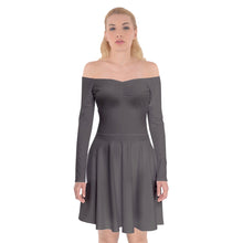 Load image into Gallery viewer, Off Shoulder Skater Dress (Gray)