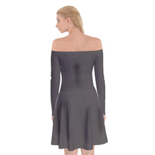 Load image into Gallery viewer, Off Shoulder Skater Dress (Gray)