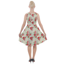 Load image into Gallery viewer, &quot;Red D Flower&quot; Knee Length Skater Dress With Pockets