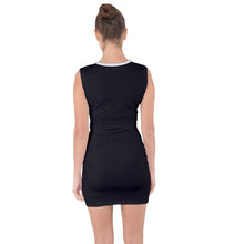 Load image into Gallery viewer, Black with white Lace Up Front Bodycon Dress