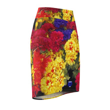 Load image into Gallery viewer, &quot;Flower arranged&quot; PPM flowersdesignsWomen&#39;s Pencil Skirt