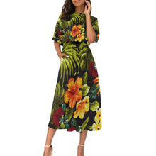 Load image into Gallery viewer, Hibiscus Bed All-Over Print Women&#39;s Elastic Waist Dress