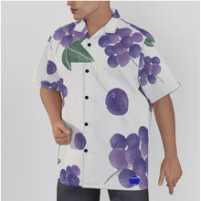 Load image into Gallery viewer, &quot;Grapes&quot; All-Over Print Men&#39;s Hawaiian Shirt With Button Closure. (SPI)