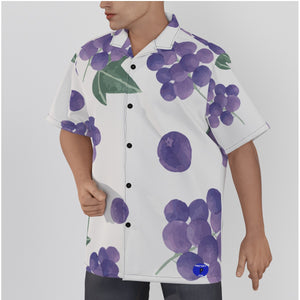 "Grapes" All-Over Print Men's Hawaiian Shirt With Button Closure. (SPI)