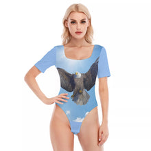 Load image into Gallery viewer, Eagle hover Print Women&#39;s Square Collar Short Sleeve Bodysuit