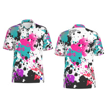 Load image into Gallery viewer, Paint Splatter Print Men&#39;s Polo Collar Jersey. (SPI)