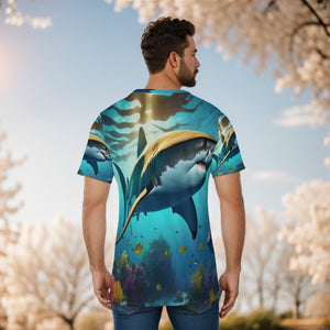 Shark swimming  Print Men's O-Neck T-Shirt. (SPI)