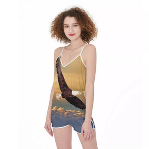 Eagle Soar Print Women's Cami Romper