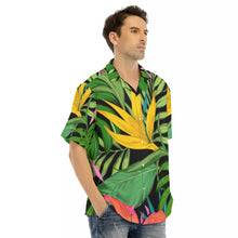 Load image into Gallery viewer, Tropical Leaves Print Hawaiian Shirt With Button Closure