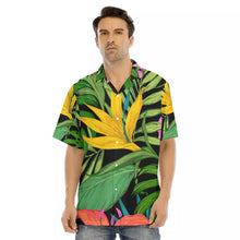 Load image into Gallery viewer, Tropical Leaves Print Hawaiian Shirt With Button Closure