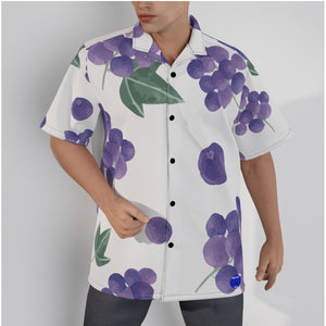 "Grapes" All-Over Print Men's Hawaiian Shirt With Button Closure. (SPI)