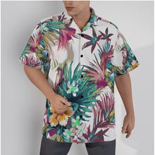 Load image into Gallery viewer, Tropical B n PN leaves print Men&#39;s Hawaiian shirt.