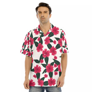 Floral Print Men's Hawaiian Shirt With Button Closure