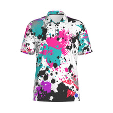 Load image into Gallery viewer, Paint Splatter Print Men&#39;s Polo Collar Jersey. (SPI)