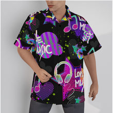 Load image into Gallery viewer, &quot;Love Music&quot; art Men&#39;s Hawaiian Shirt With Button Closure. (SPI)