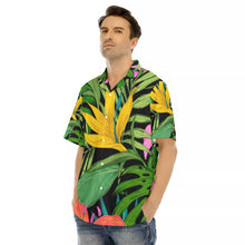 Load image into Gallery viewer, Tropical Leaves Print Hawaiian Shirt With Button Closure