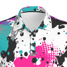 Load image into Gallery viewer, Paint Splatter Print Men&#39;s Polo Collar Jersey. (SPI)