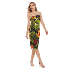 Load image into Gallery viewer, Hibiscus bed Print Women&#39;s Side Split Tube Top Dress