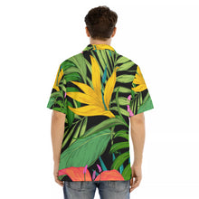 Load image into Gallery viewer, Tropical Leaves Print Hawaiian Shirt With Button Closure