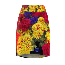 Load image into Gallery viewer, &quot;Flower arranged&quot; PPM flowersdesignsWomen&#39;s Pencil Skirt