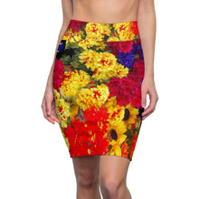 Load image into Gallery viewer, Flowers arranged Women&#39;s Pencil Skirt