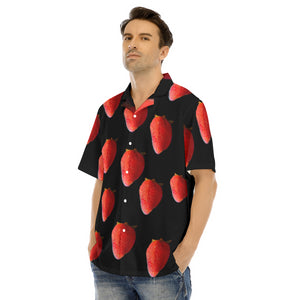 Strawberry D All-Over Print Men's Hawaiian Shirt With Button Closure