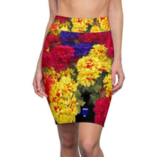 Load image into Gallery viewer, &quot;Flower arranged&quot; PPM flowersdesignsWomen&#39;s Pencil Skirt