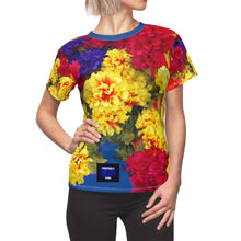 Load image into Gallery viewer, Copy of Flowers arranged( Black BG) Women&#39;s AOP Cut &amp; Sew Tee