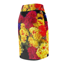 Load image into Gallery viewer, Flowers arranged Women&#39;s Pencil Skirt