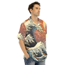 Load image into Gallery viewer, Waves All-Over Print Men&#39;s Hawaiian Shirt With Button Closure