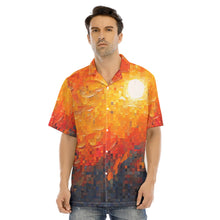 Load image into Gallery viewer, Pixeled Sun Shining All-Over Print Men&#39;s Hawaiian Shirt with Button Closure