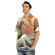 Load image into Gallery viewer, Waves All-Over Print Men&#39;s Hawaiian Shirt With Button Closure