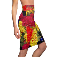 Load image into Gallery viewer, &quot;Flower arranged&quot; PPM flowersdesignsWomen&#39;s Pencil Skirt