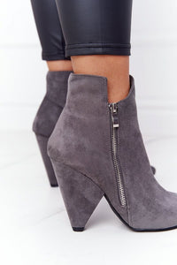 S.I.S Gray Heel boots 189738