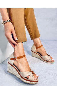 Inello Buskin Light Brown/ Cream heel sandals 181962