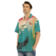 Load image into Gallery viewer, Blue art ocean wave Print Men&#39;s Hawaiian Shirt With Button Closure. (SPI)