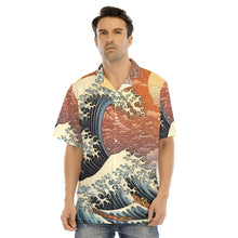 Load image into Gallery viewer, Waves All-Over Print Men&#39;s Hawaiian Shirt With Button Closure